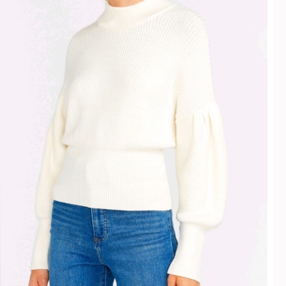 Express Mock Neck Drop Sleeve Sweater Black M